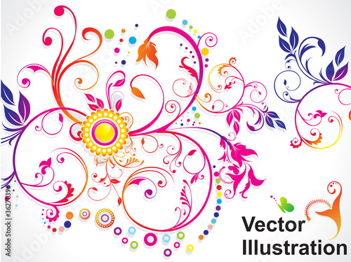 Vector: abstract colorful rainbow floral abstract colorful rainbow floral
