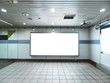 Blank billboard in underground passage