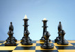 chess pieces on the board chess pieces on the board