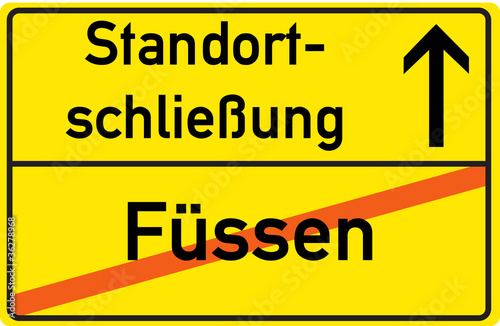 Vector: Schild Standortschließung Füssen Schild Standortschließung Füssen