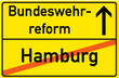 Schild Bundeswehrreform Hamburg