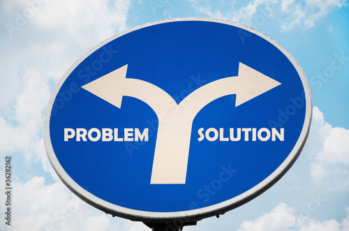 Photo: Problem and Solution sign Problem and Solution sign