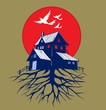 Vector: scare dark house roots scare dark house roots