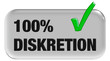 Button grau Ecken rund 100% DISKRETION