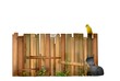 Gartenzaun Idylle mit Kanarienvogel