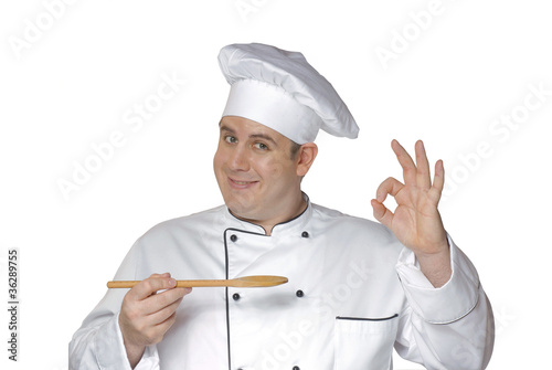 Foto: Un cocinero contento. Un cocinero contento.