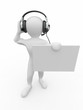 Men with headphones and empty board