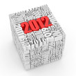 New year 2012. Cube consisting of the numbers