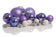 Photo: group of purple and white Christmas balls group of purple and white Christmas balls