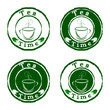 Vector tea time stamps set isolated on white background