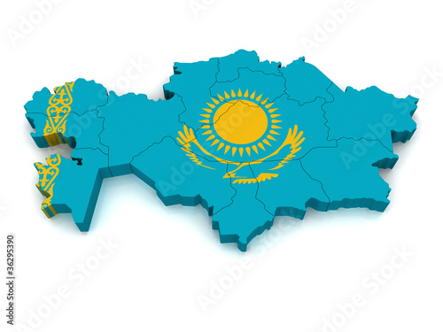 Photo: 3D Map of Kazakhstan 3D Map of Kazakhstan