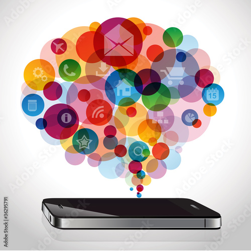 Vector: Smartphone with apps colorful Smartphone with apps colorful