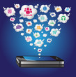 Vector: Smartphone with apps Smartphone with apps