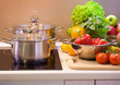 Kitchen Cooking closeup. Diet Kitchen Cooking closeup. Diet
