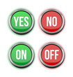 Illustration: yes no on off buttons yes no on off buttons