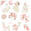 Vintage Wedding Design Elements - for Scrapbook, Invitation in v Vintage Wedding Design Elements - for Scrapbook, Invitation in v