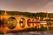 View at old town, castle and city bridge in Heidelberg