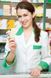 cheerful pharmacist chemist woman