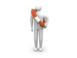 3d human with life preserver 3d human with life preserver