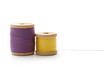 Thread bobbins on the white background Thread bobbins on the white background
