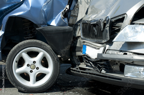 Photo: Two crashed cars Two crashed cars
