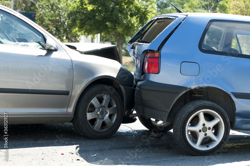Photo: Two crashed cars Two crashed cars