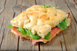 Photo: focaccia con crudo e valeriana focaccia con crudo e valeriana