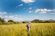 group of tourists goes afar