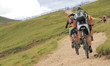 In mountain bike su un sentiero Dolomitico In mountain bike su un sentiero Dolomitico