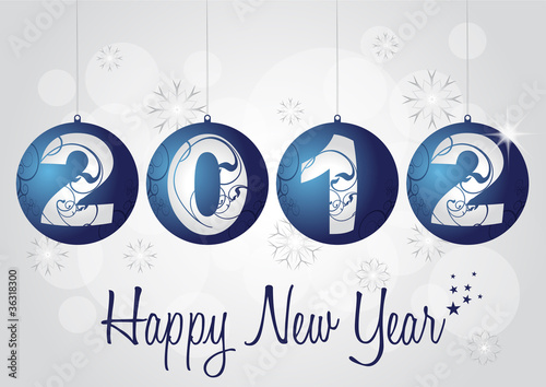 Vector: 2012 greeting card - Happy new year 2012 greeting card - Happy new year