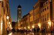 Old city of Dubrovnik at night.