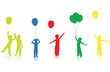 children playing silhouettes children playing silhouettes