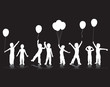 children playing silhouettes children playing silhouettes