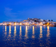 Ibiza island night view of Eivissa town Ibiza island night view of Eivissa town