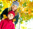 Happy Kids in Autumn Park Happy Kids in Autumn Park