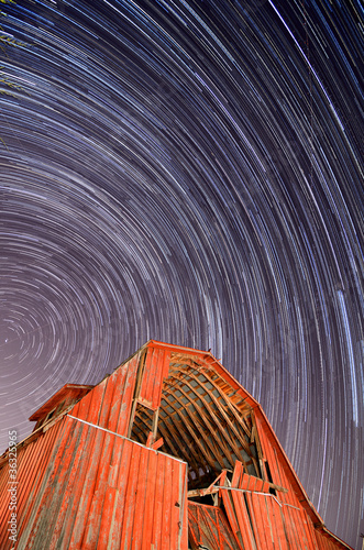 Photo: Abandoned Barn and Star Trails Abandoned Barn and Star Trails