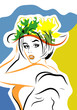 portrait belle fille  avec chapeau fête Sainte Catherine