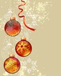 Christmas background with glass balls and contour snowflakes Christmas background with glass balls and contour snowflakes