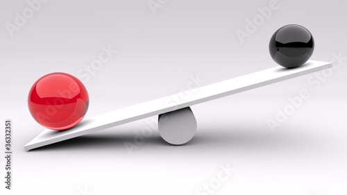 Illustration: seesaw_red_and_black_red_wins seesaw_red_and_black_red_wins