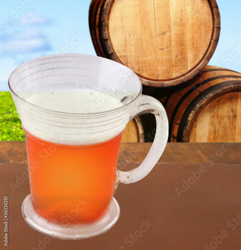 Photo: Still life with beer and barrels Still life with beer and barrels