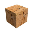 Illustration: Würfel aus rissigem Holz Würfel aus rissigem Holz