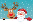 Vector: santa claus and rudolph deer santa claus and rudolph deer