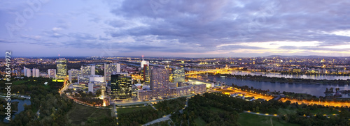Photo: Panorama - Skyline of Donau City Vienna at the danube river Panorama - Skyline of Donau City Vienna at the danube river