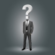 Businessman with Question Mark Head