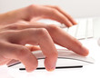 man typing with keyboard