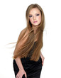 Pretty teen girl with long straight hair