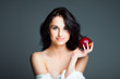 Sexy young woman with fresh red apple Sexy young woman with fresh red apple