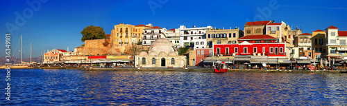 Photo: beautiful port of Chania, Crete, Greece beautiful port of Chania, Crete, Greece