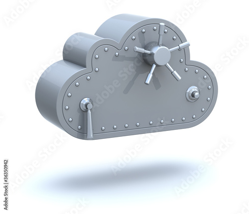 Illustration: Safe cloud computing concept Safe cloud computing concept