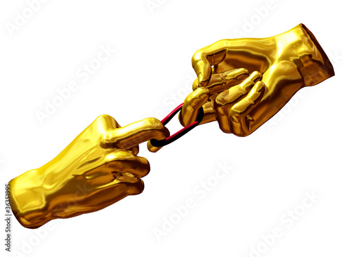 Illustration: fingerhakeln, finger-wrestling fingerhakeln, finger-wrestling